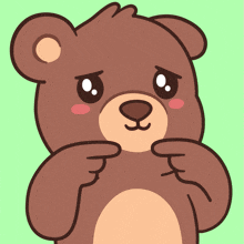a cartoon drawing of a brown teddy bear with a sad look on his face