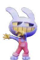 a cartoon rabbit with a big smile on his face