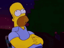 a cartoon of homer simpson with his arms crossed