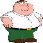 peter griffin from the family guy is standing with his hands on his hips