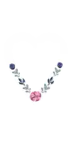 a floral design with a pink flower in the middle
