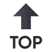 a gray arrow pointing up with the word top below it