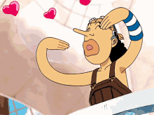 a cartoon of a man with a long nose