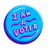 a button that says i am a voter