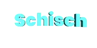 the word schisch is written in light blue letters on a white background