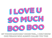 a poster that says i love u so much boo boo