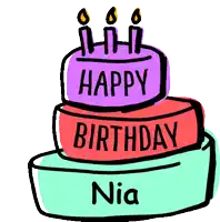Happy Birthday Nia Sticker