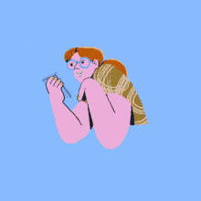 a drawing of a person with the words " luati o pauza " on the top