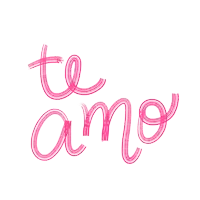 the word te amo is written in pink letters on a white background