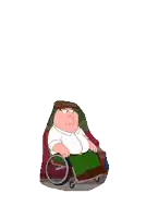 a cartoon of peter griffin laying on a bed